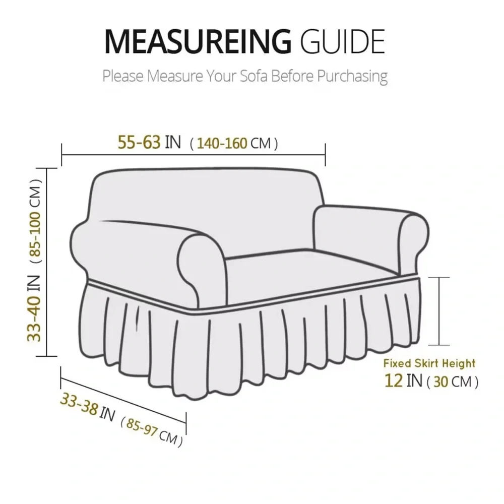 Brown Loveseat Cover with Skirt